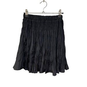 NEW ZARA Kids Black Elastic Smocked Skirt Girls Size 13-14 Years